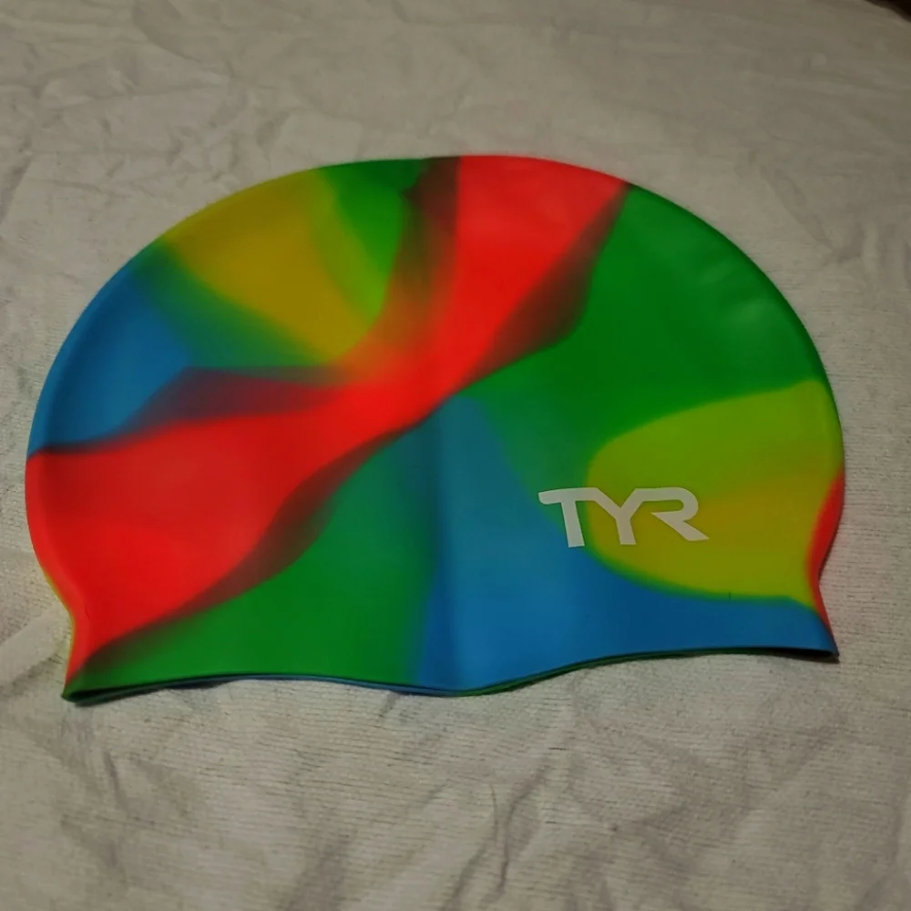TYR Assorted Graphic Swim Cap Junior Hypoallergenic Silicone